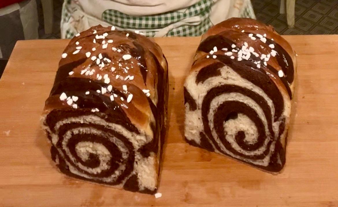 Pan Brioche con girella al cacao