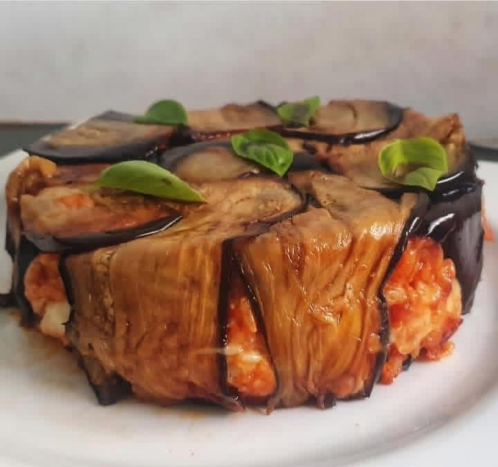 Timballo di riso alle melanzane